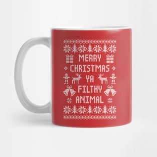 Funny Ugly Xmas Sweater - Merry Christmas Ya Filthy Animal Mug